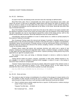 Page 1 SEMINOLE COUNTY TOWING ORDINANCE Sec. 45.122