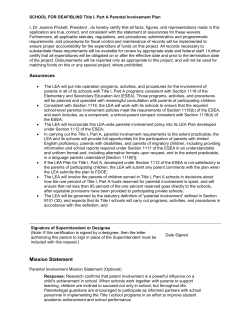 Parent Involvement Plan