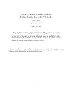 Recruitment Restrictions and Labor Markets