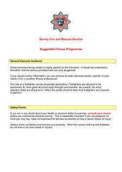SUGGESTED FITNESS PROGRAMME