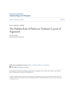 The Hidden Role of Pathos in Toulmin`s Layout of Argument