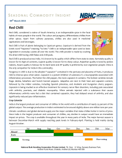 Seasonal Commodity Insight - Chilli