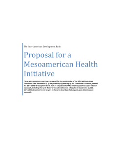 Proposal for a Mesoamerican Health Initiative - Inter