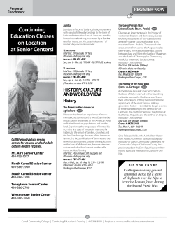 Continuing Education Classes on Location at Senior Centers!