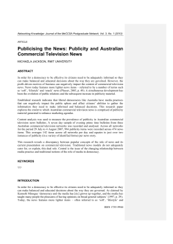 Publicity and Australian Commercial Television News