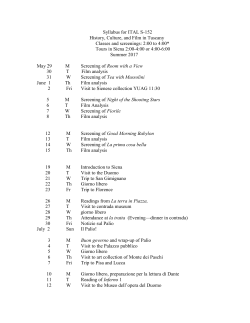 ITAL S152 - History, Culture, and Film in Tuscany