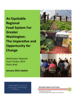 An Equitable Regional Food System For Greater Washington: The