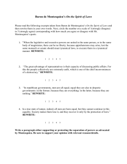 Baron de Montesquieu`s On the Spirit of Laws