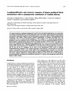 Lymphoproliferative and cytotoxic responses of