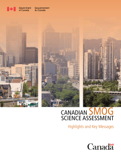 CANADIAN SMOG SCIENCE ASSESSMENT