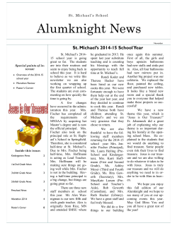 2014 fall alumknight - Church of St. Michael Morgan, MN