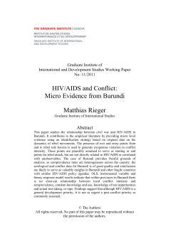 HIV/AIDS and Conflict - Graduate Institute Repository