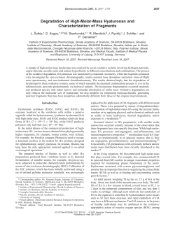 Degradation of High-Molar-Mass Hyaluronan and Characterization