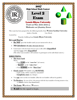 Exam - Lenoir-Rhyne University
