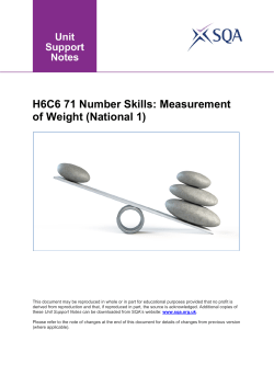 H6C6 71 Number Skills: Measurement of Weight (National 1)