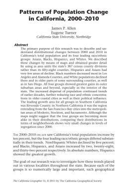 Patterns of Population Change in California, 2000–2010