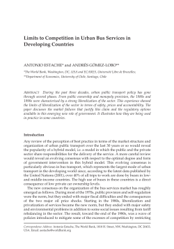 Limits to Competition in Urban Bus Services in Developing Countries