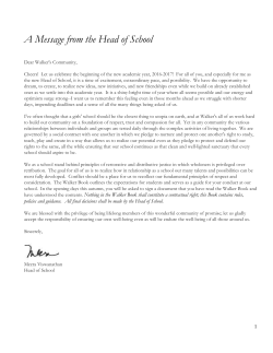 A Message from the Head of School