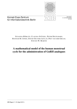 A mathematical model of the human menstrual cycle for the