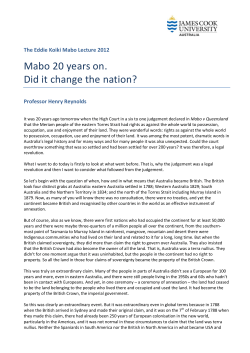 Mabo 20 years on. Did it change the nation?