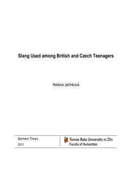 Slang Used among British and Czech Teenagers