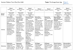 Summer Medium Term Plan (First Half) Topic: The Savage Stone