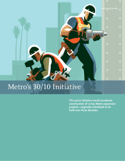Metro`s 30/10 Initiative