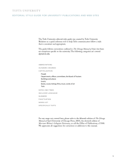 University editorial style guide - Communications
