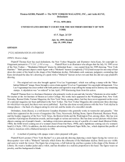 Thomas KERR, Plaintiff -v- The NEW YORKER MAGAZINE, INC