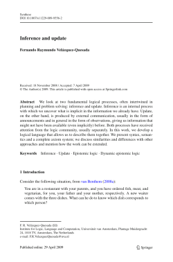 Inference and update - Stanford Artificial Intelligence Laboratory