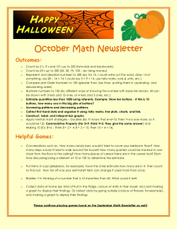 October Math Newsletter - La classe de Mme. Dupuis