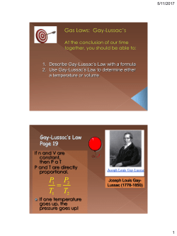 Gay Lussac`s Law Notes