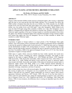 Apple Waxing after Methyl Bromide Fumigation