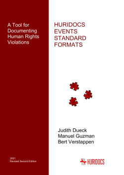 HURIDOCS events standard formats : a tool for documenting human