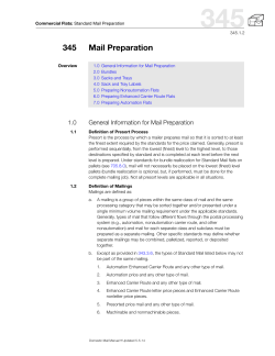DMM 345 Standard Mail Preparation for Commercial Flats