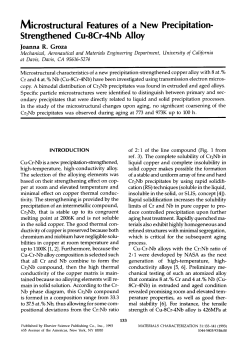 Microstructural Features of a New Precipitation