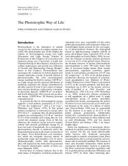 The Phototrophic Way of Life