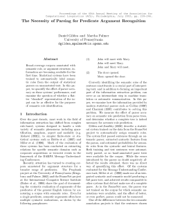 The Necessity of Parsing for Predicate Argument Recognition