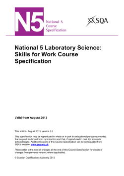 National 5 Laboratory Science: Skills for Work Course