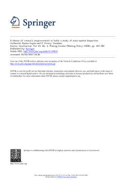 Evidence of women`s empowerment in India: a study of