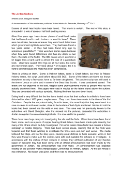 The Jordan Codices Dozens of small lead books have been found