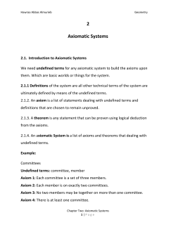 2 Axiomatic Systems