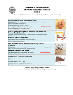 COMMUNITY SPEAKERS SERIES Mt. Diablo