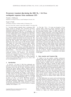 Precursory transient slip during the 2001 Mw = 8.4 Peru earthquake