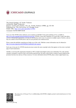 The Social Ecology of Youth Violence Author(s): Elijah Anderson