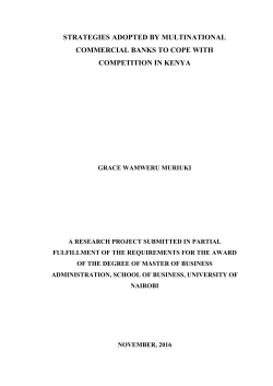 Strategies Adopted by Multinational Commercial Banks to Cope