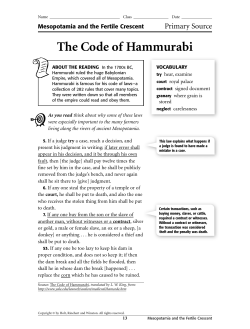 Hammurabi`s Code of Laws