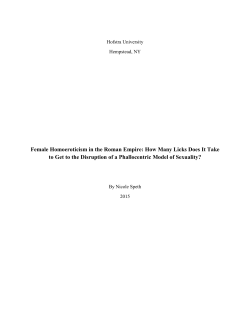 Female Homoeroticism in the Roman Empire