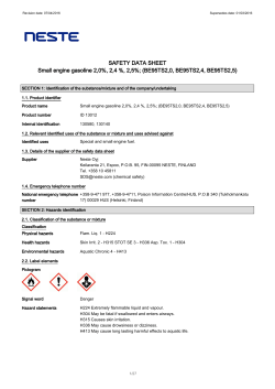 SAFETY DATA SHEET Small engine gasoline 2,0%, 2,4 %, 2,5