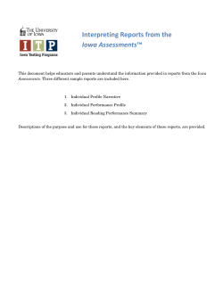 Interpreting Reports from the Iowa Assessments